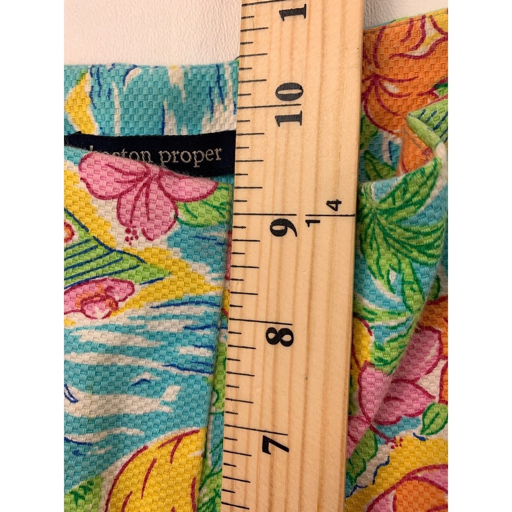 Boston Proper Womens Size 6‎ Hawaiian Floral Crop Stretch Vacation Pants - Picture 7 of 12